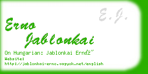 erno jablonkai business card